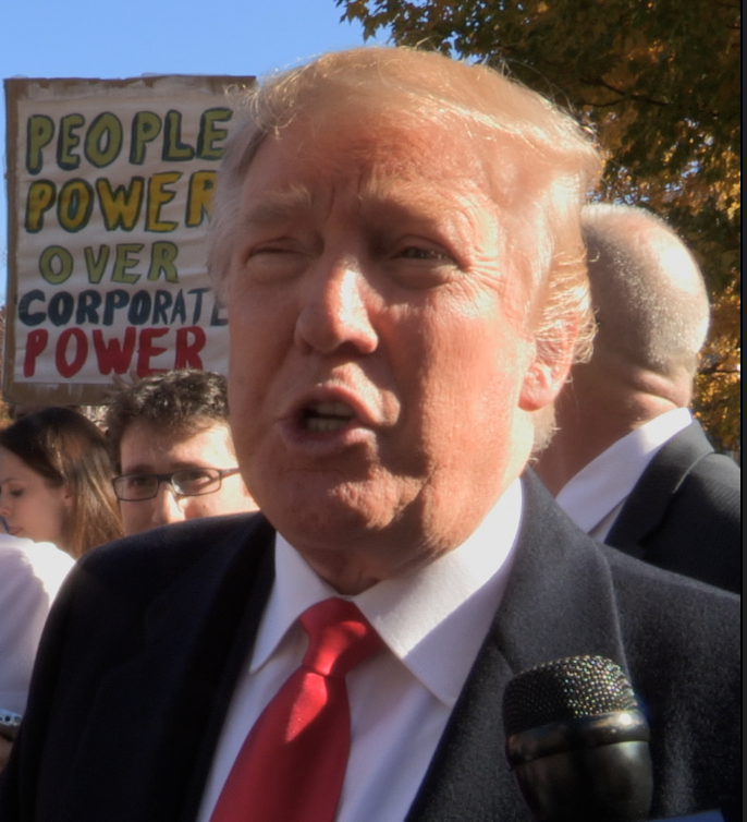 Donald Trump campaigning in New Hampshire.