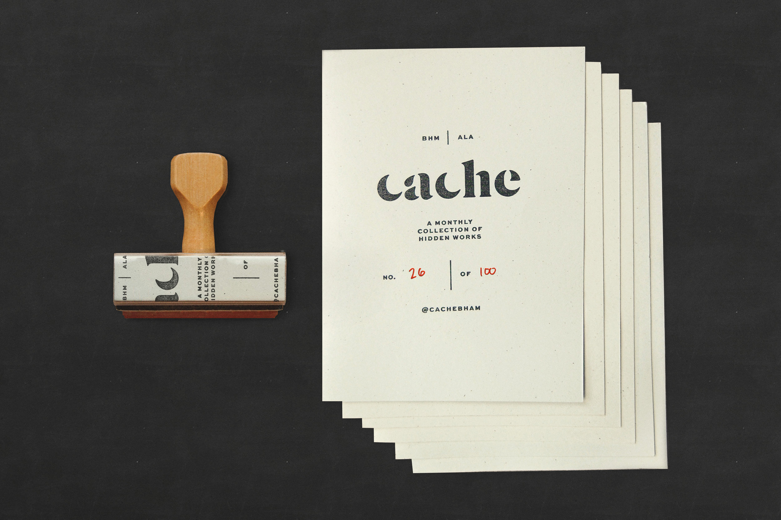 Each copy of the zine was stamped and numbered by hand every month.