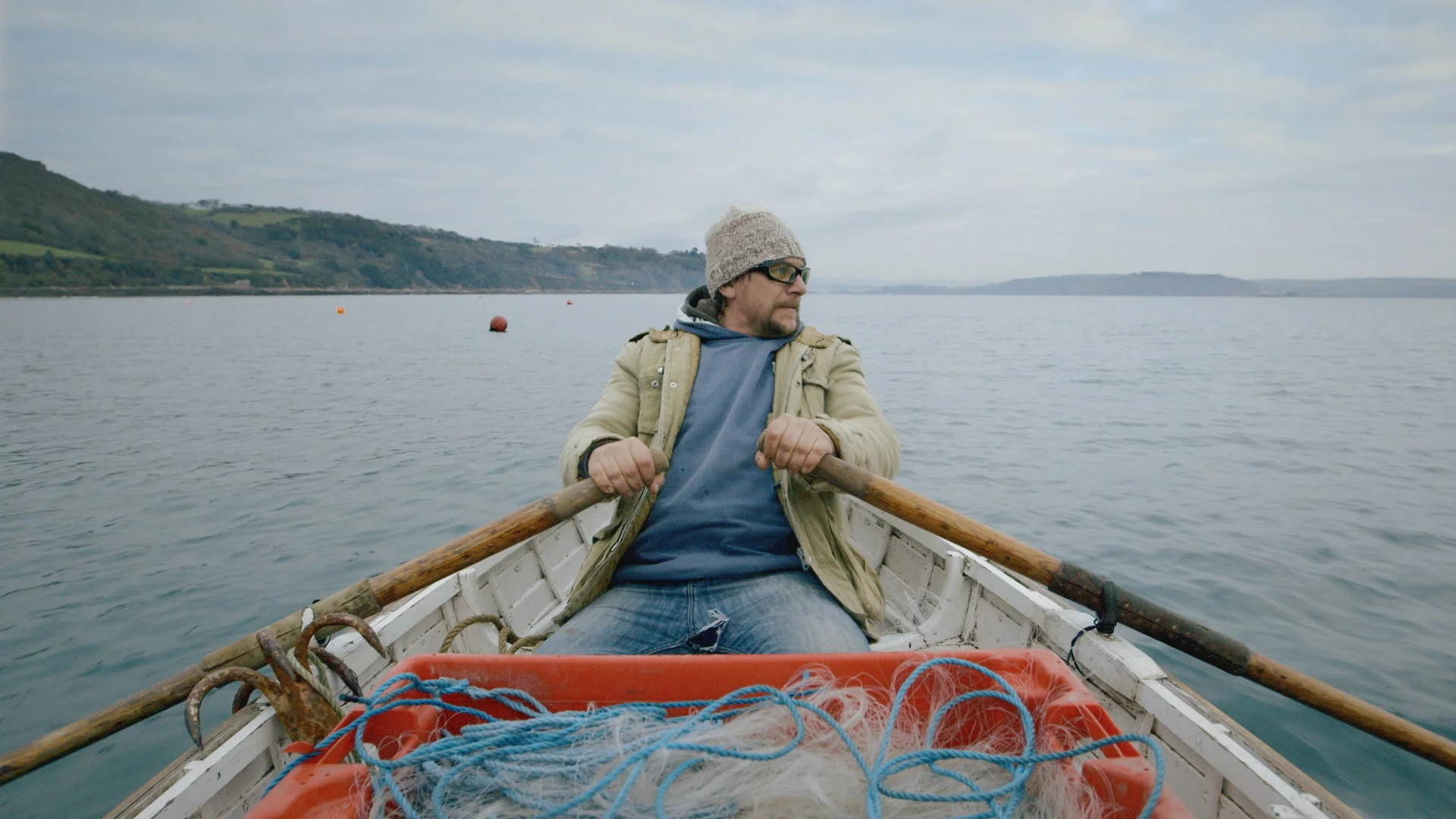 Leo fishing in Cawsand Bay