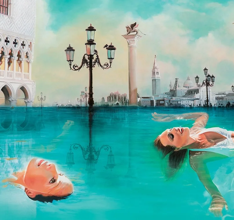 SLOWLY LIKE VENICE, I AM SINKING 66 x 40 inches, oil on canvas, 2012 Private Collection Inspired from a visit to Venice: The water level was so high it was flooding St. Mark’s Square. The title is inspired from a poem written by Gabriel Rosenstock.