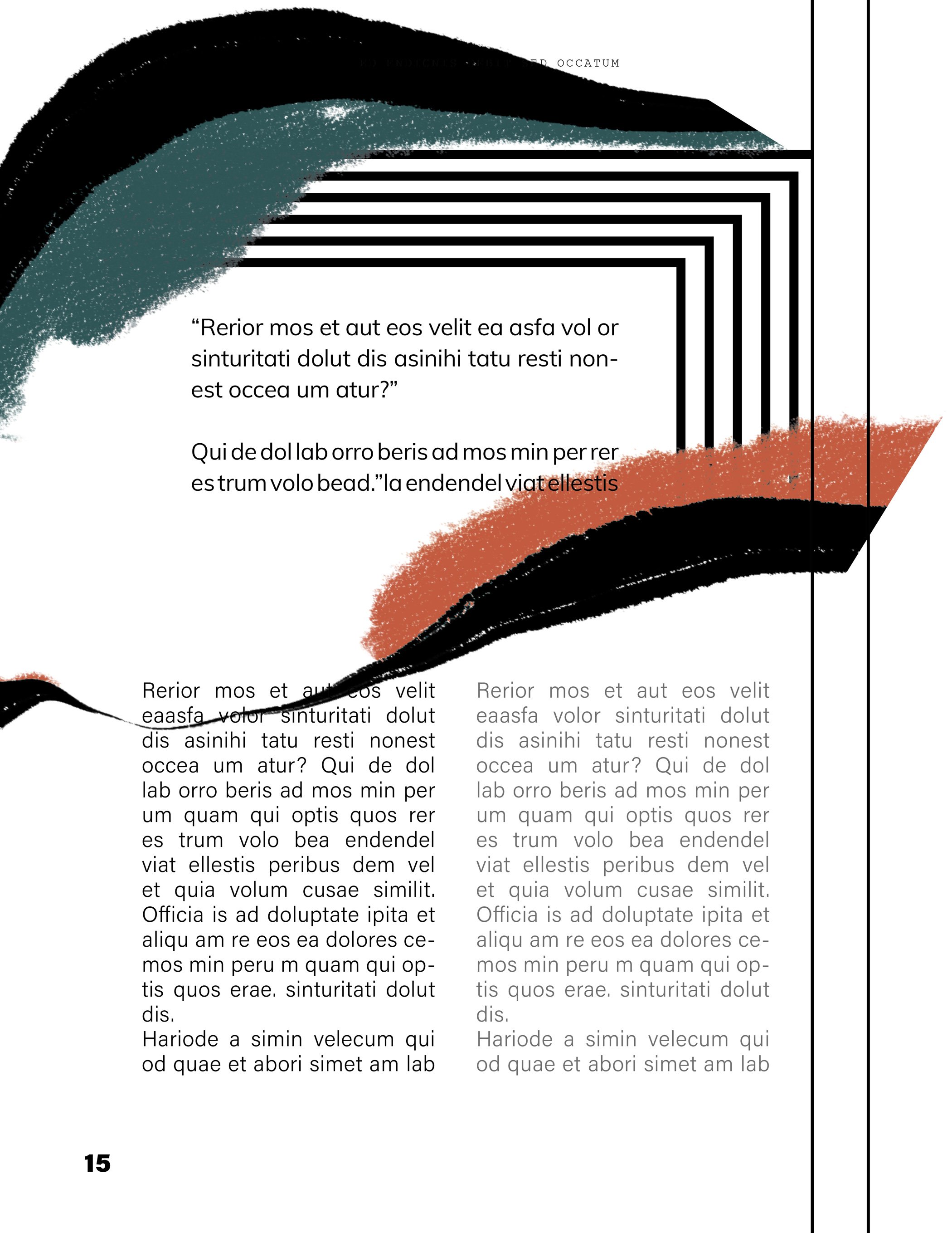 conceptual editorial layout example by rachel rene