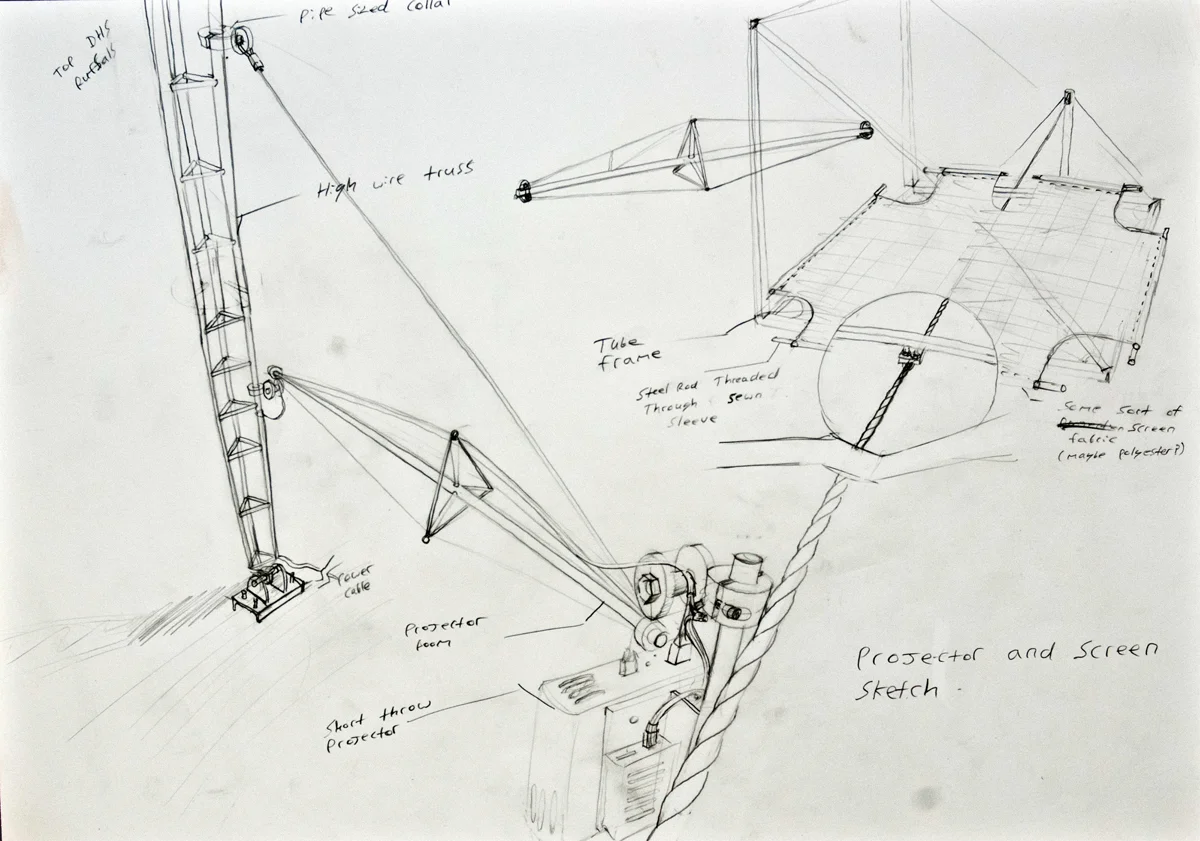 Projector Study, 2015, pencil, paper, 17"h x 24"w