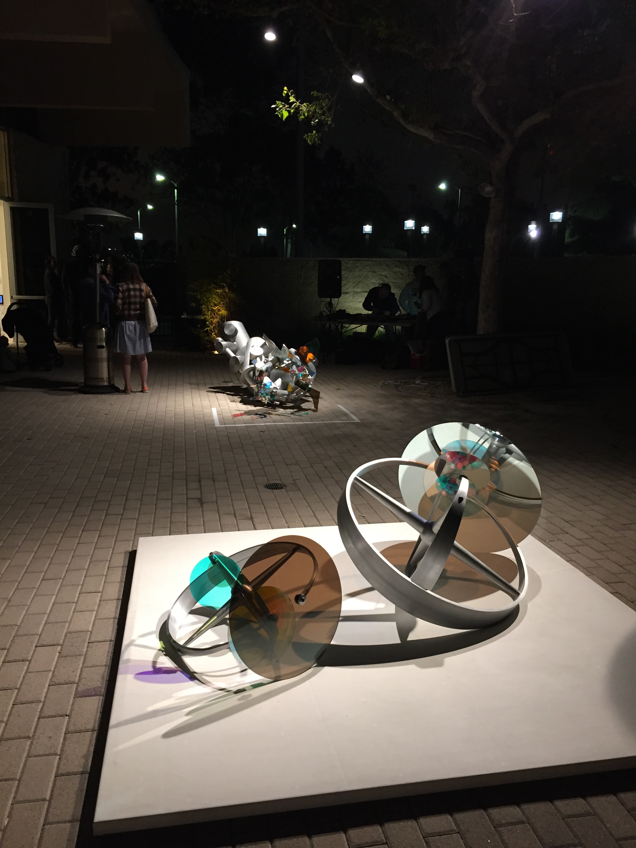  Active Measure 7 &amp; 9 , 2017, aluminum, steel, dichroic glass, rubber, 46”h x 84”w x 84”d 