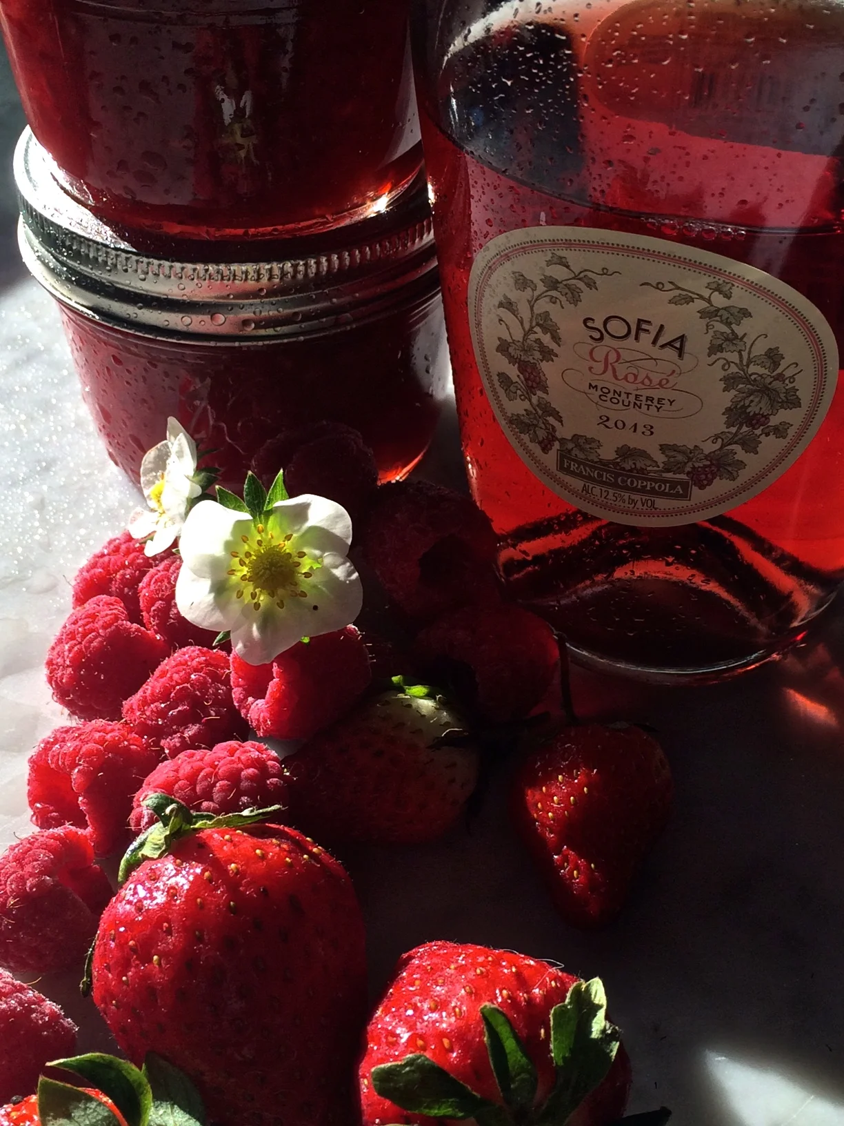Raspberry Strawberry and Rosé Wine