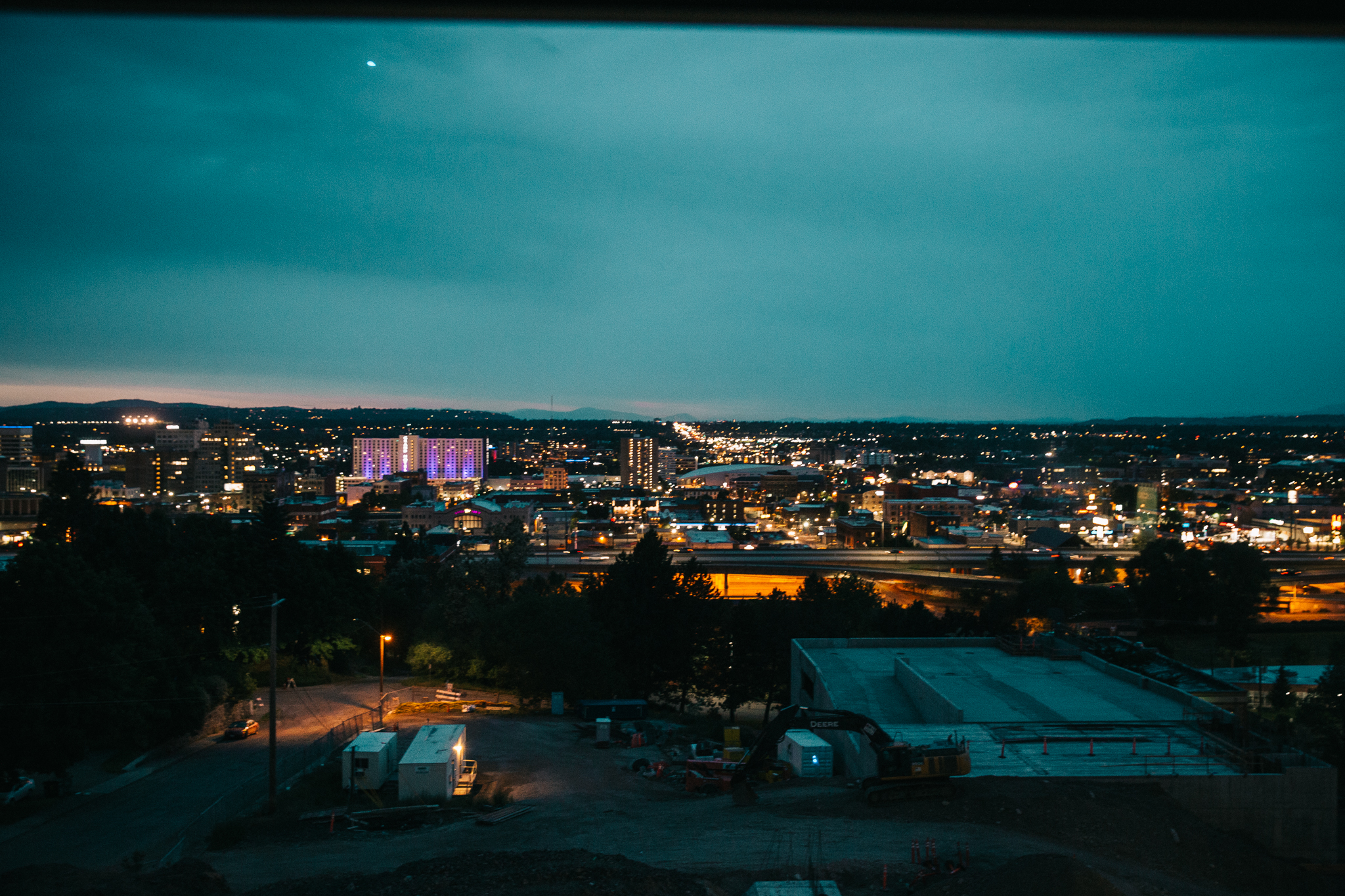 The view of Downtown Spokane from our hospital room