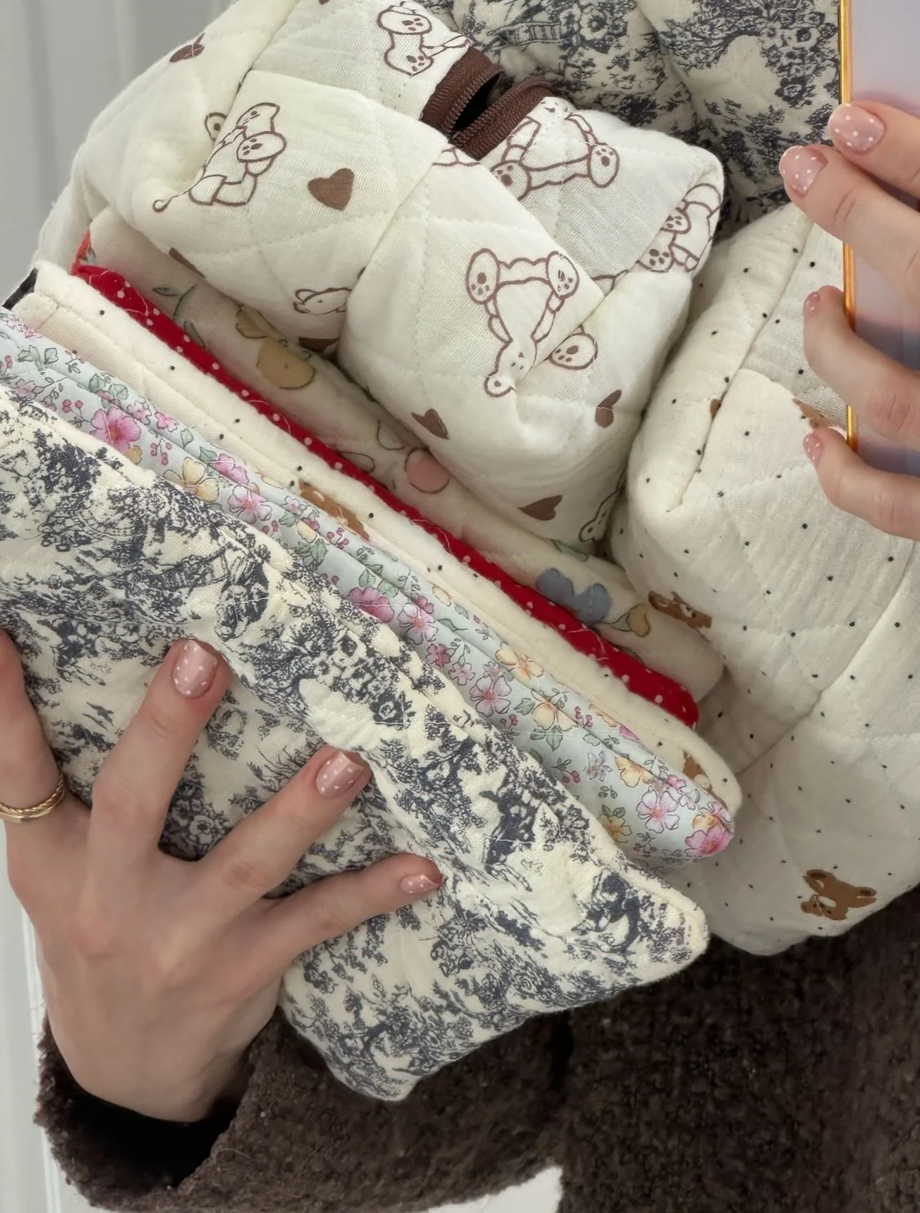 New pieces just dropped over on my website. Handmade with lots of love from me to you. Go check them out and let me know what you think. Very limited quantities. 🧸🤎🌷🍓💓🌸☁️