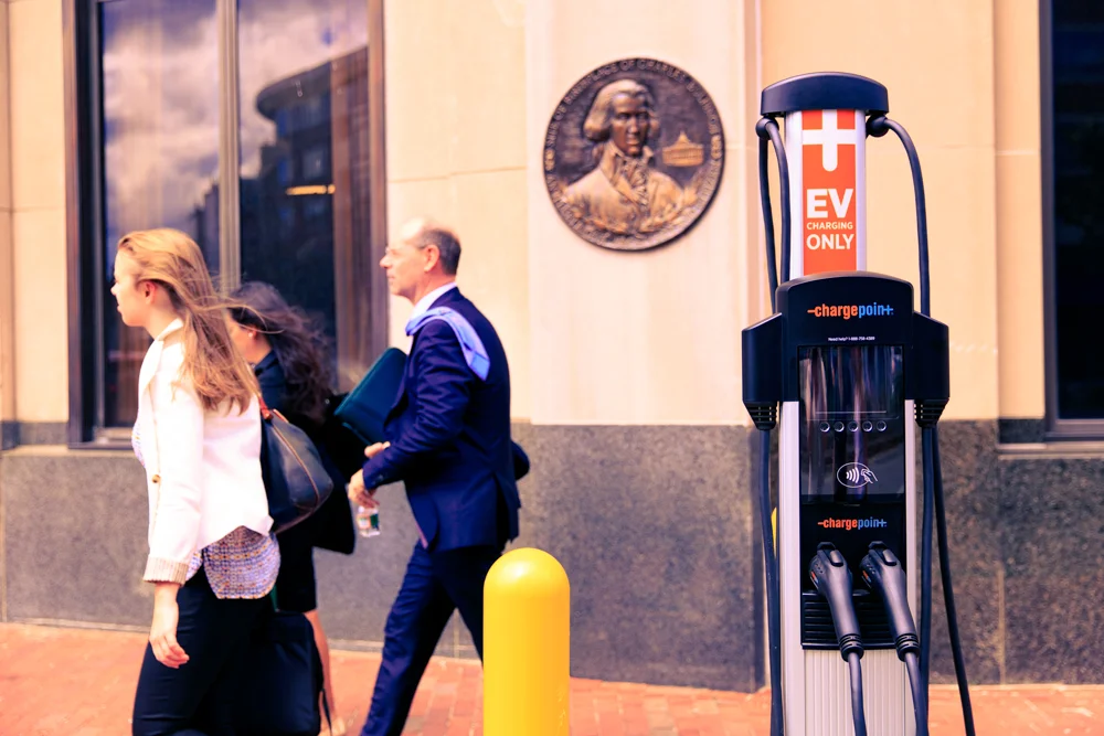 Level 2 EV Charger installed by Voltrek in Boston, Massachusetts