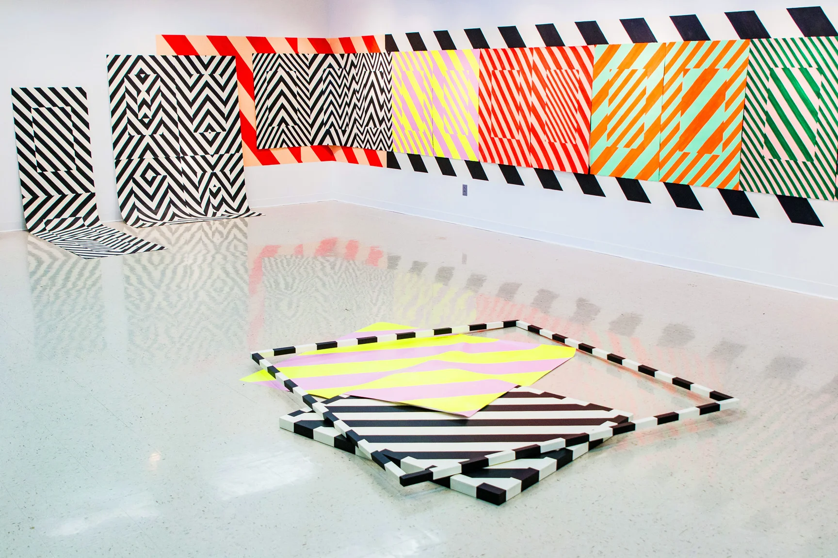 Multi 2018 Paint on paper, wood, vinyl and drywall Dimensions variable
