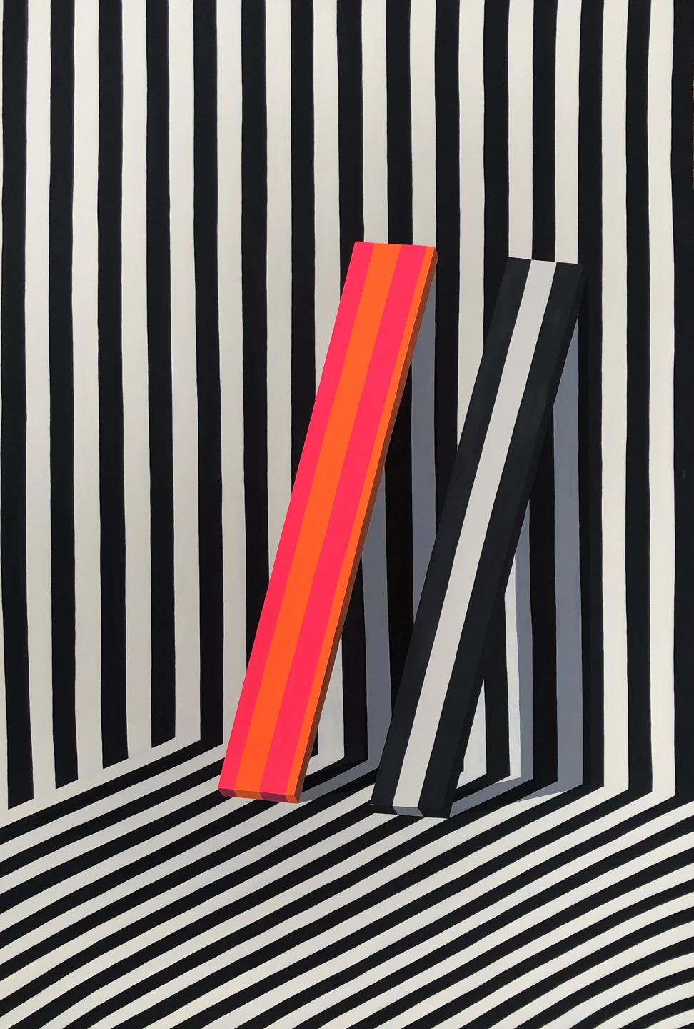 Planks , 2019 Gouache and acrylic on paper 44” x 30” Private Collection
