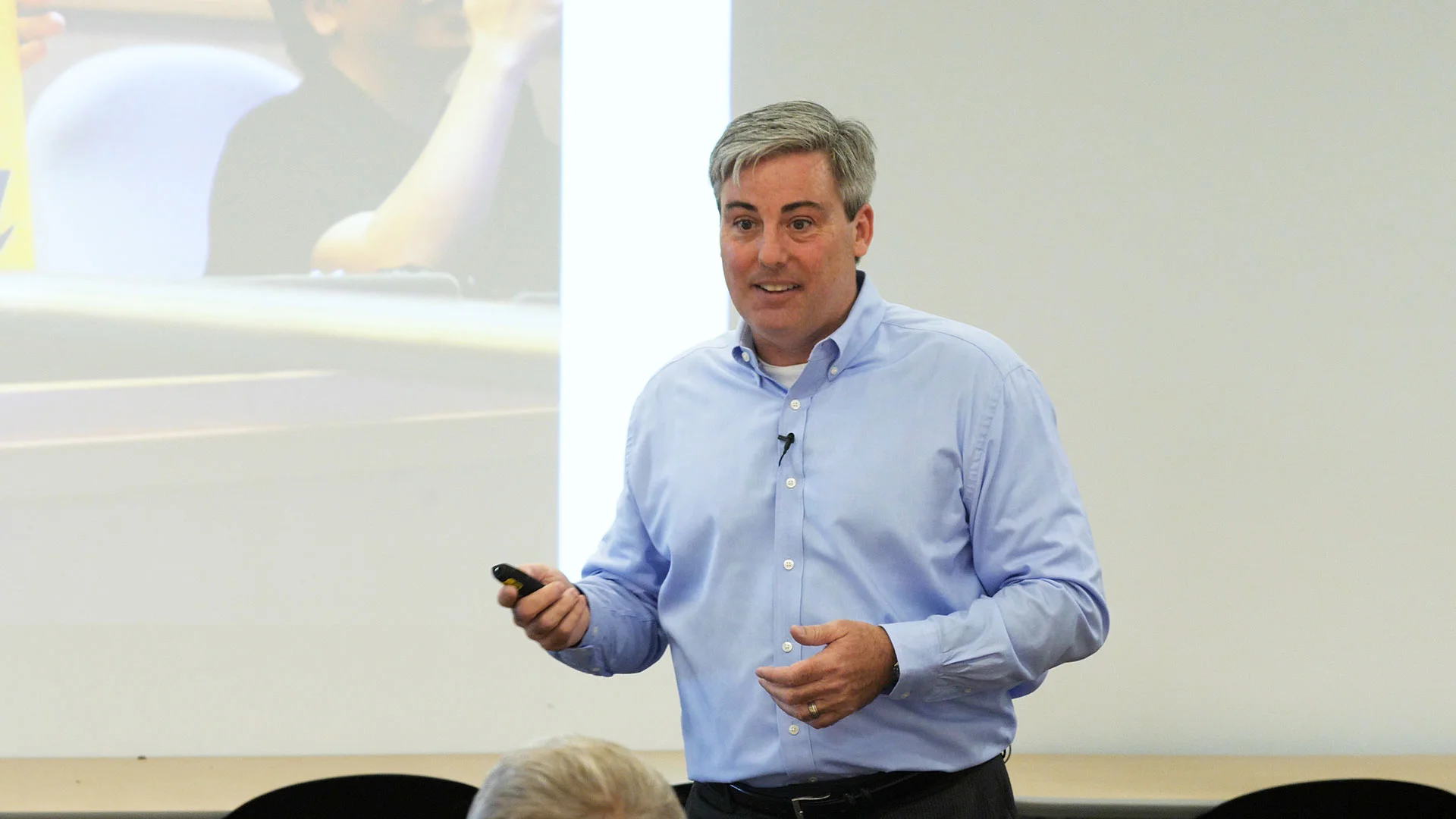 Sharing the elements of the program, Hire Learning Leadership with last night's audience.