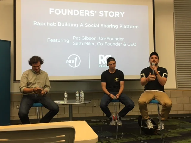 Rapchat's Pat Gibson, Co-Founder (far right) & Seth Miller, Co-Founder & CEO (center).