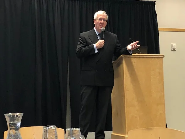 Dr. Hicks presenting his 2019 Economic Forecast, U.S.A. and Ohio.