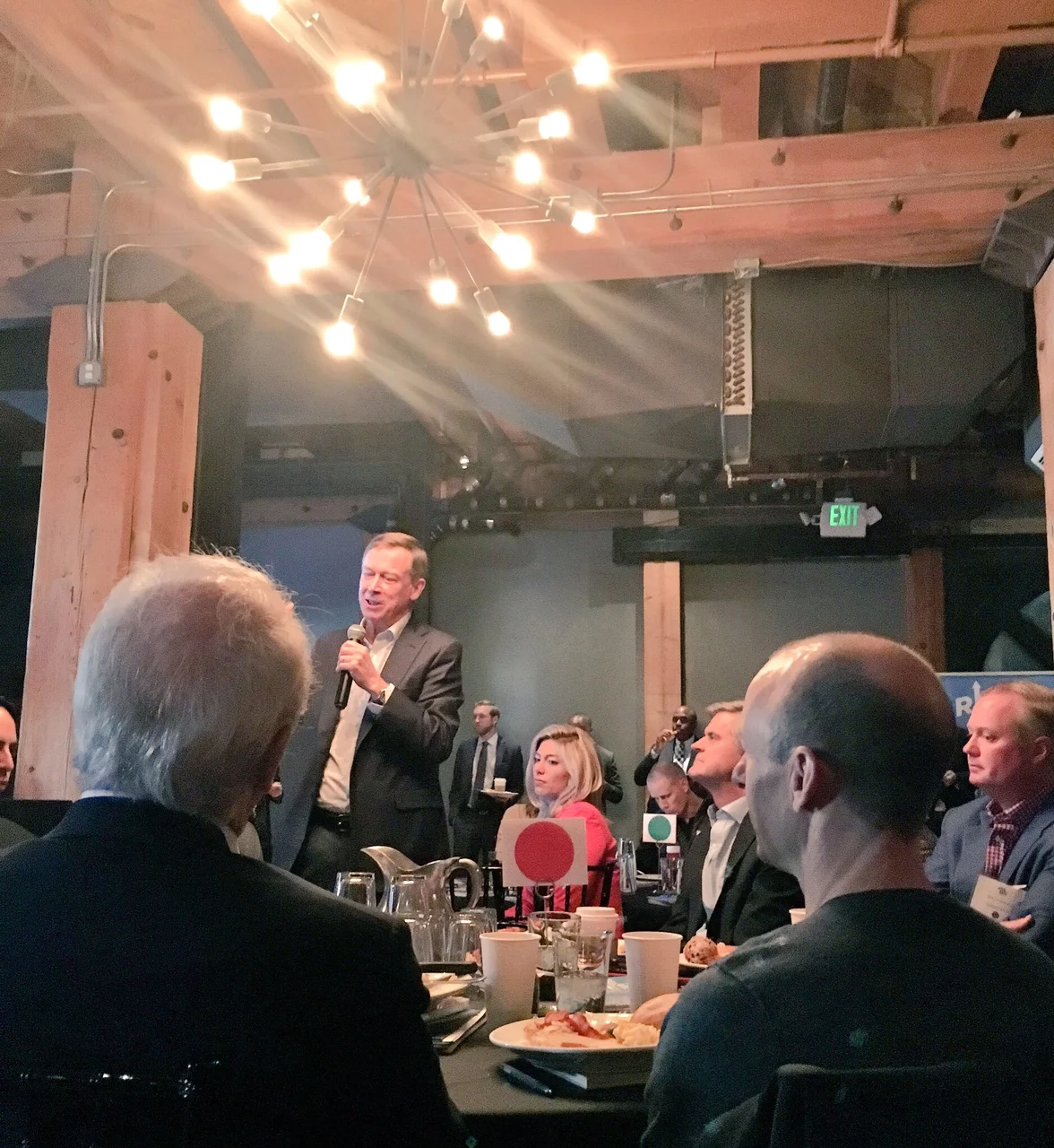 Colorado Governor John Hickenlooper at breakfast.