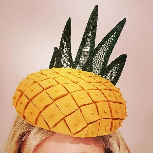 🍍🍍🍍 My Pineapple Power headpiece, created under lockdown and inspired by my beautiful best friend @lucy_smashing_pineapples 🍍🍍🍍 See my stories for the journey of this headpiece... #thehatologist #hatology #victoriawright #stylist #styling #styl