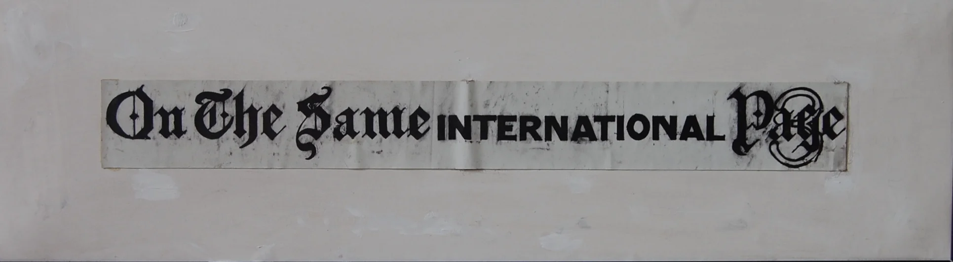 On The Same International Page