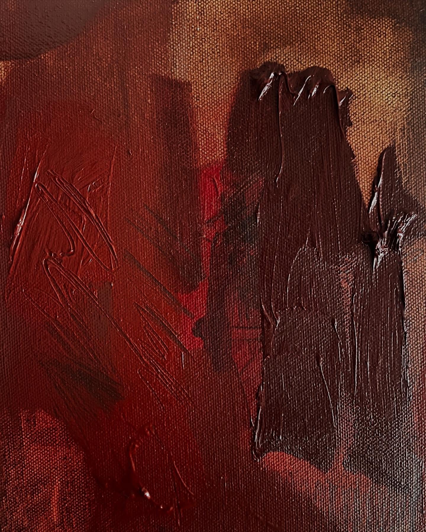 In these oil studies I&rsquo;m exploring the dark spaces and abstract worlds within the shadows in the folds of drapery, taking inspiration and form from the marks I make on my palette.