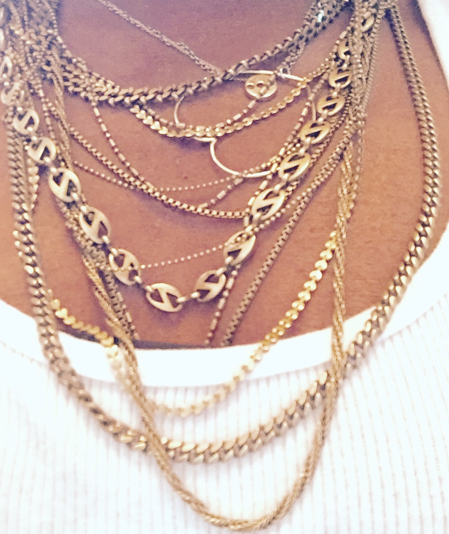 These are a few of my favorite things: The Hitchcock Heart Necklace , Xenia Mara chains. It's all a girl needs in life :)