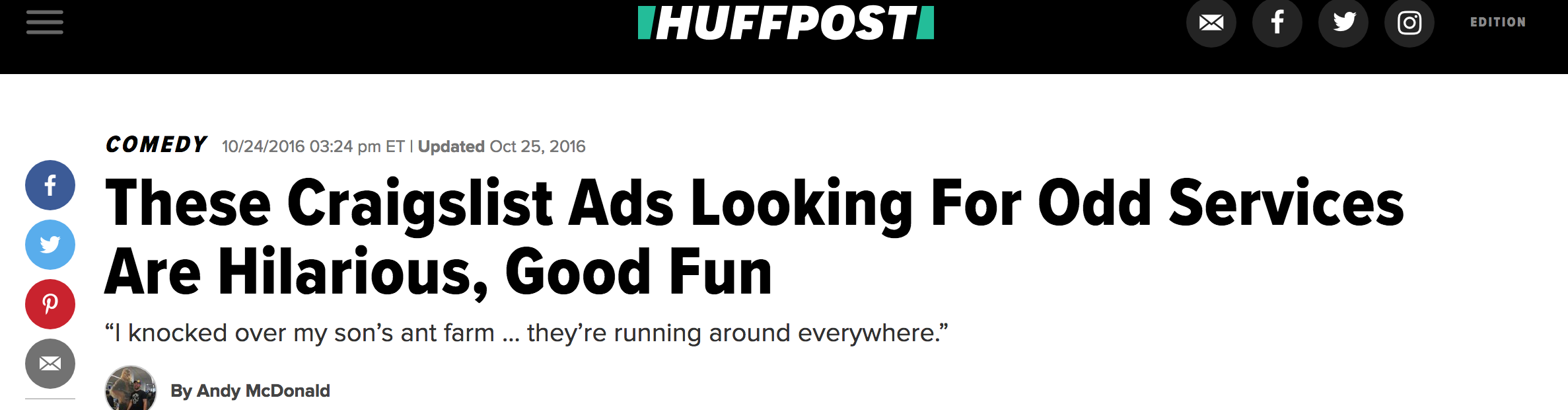Huffpost wrote up the project in 2016. Check out the article here .