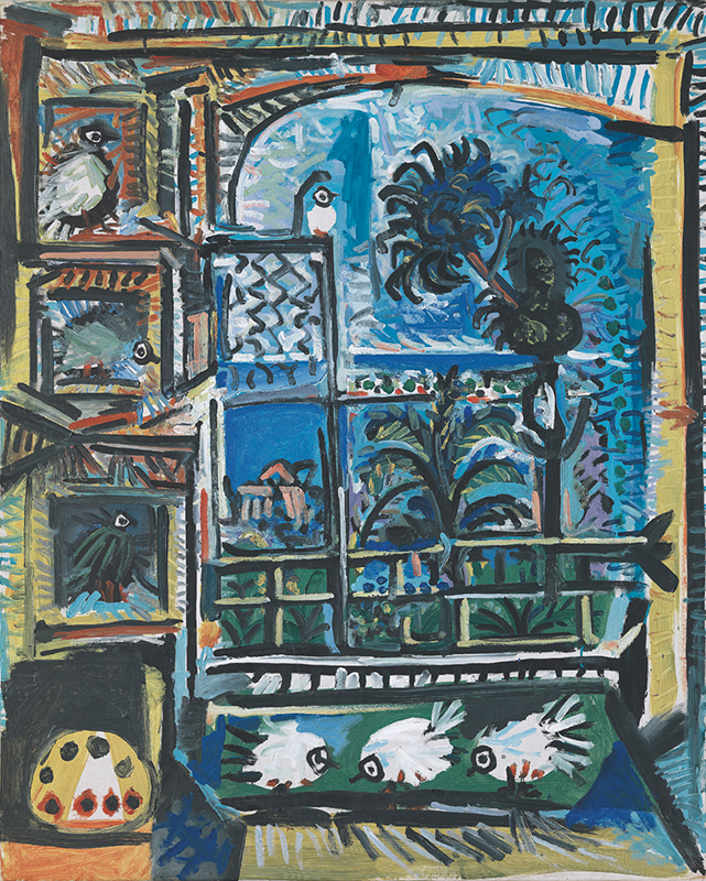  Pablo Picasso.&nbsp; The pigeons .&nbsp;Cannes, 12th and 14th September, 1957. Oil on canvas.&nbsp;100 x 80 cm. Gift of Pablo Picasso, 1968.&nbsp;Museu Picasso, Barcelona.&nbsp;MPB 70.456 