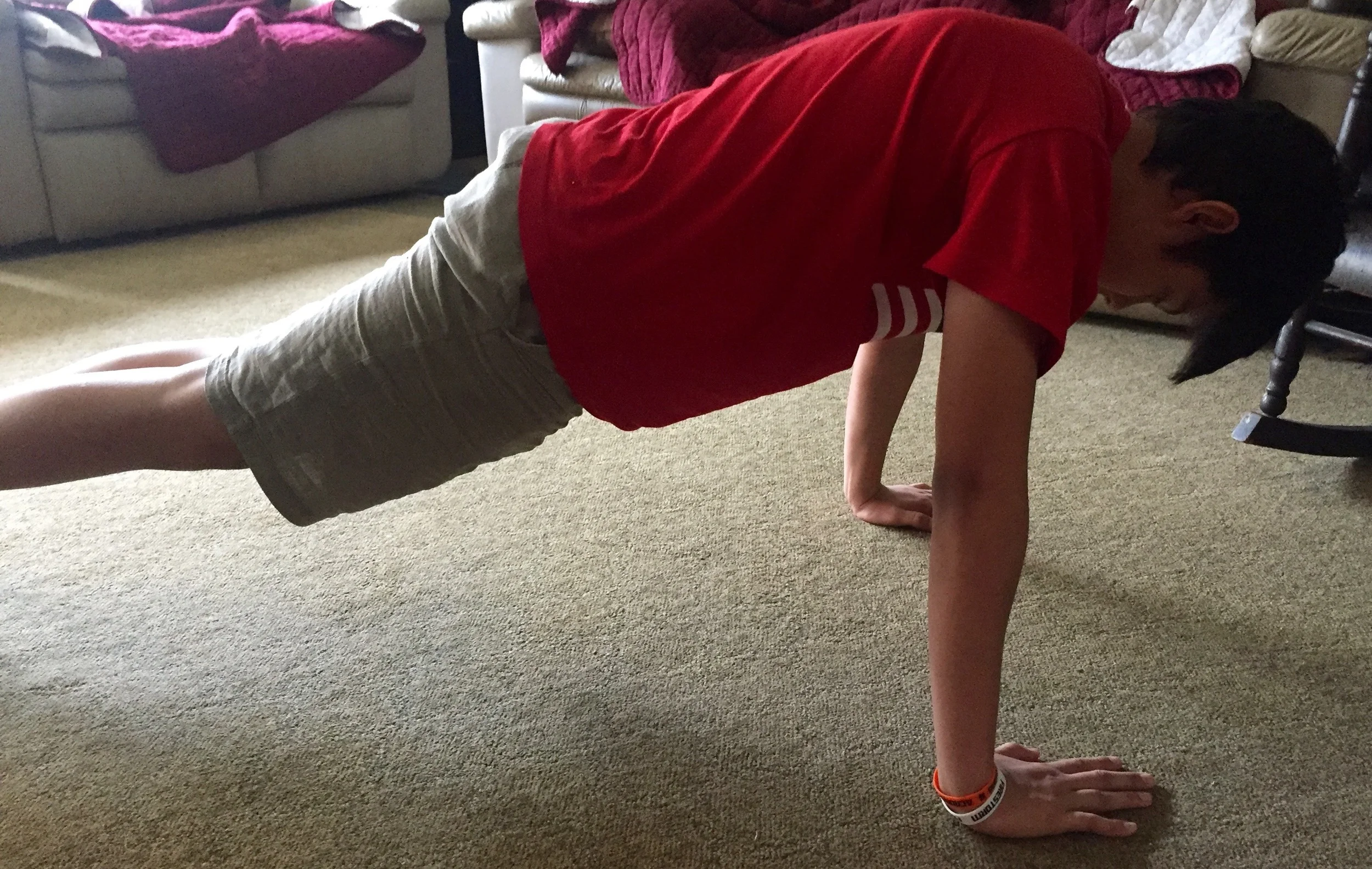 Around "quadraginta" the pushup position really began to suffer. Decem more for bad form!
