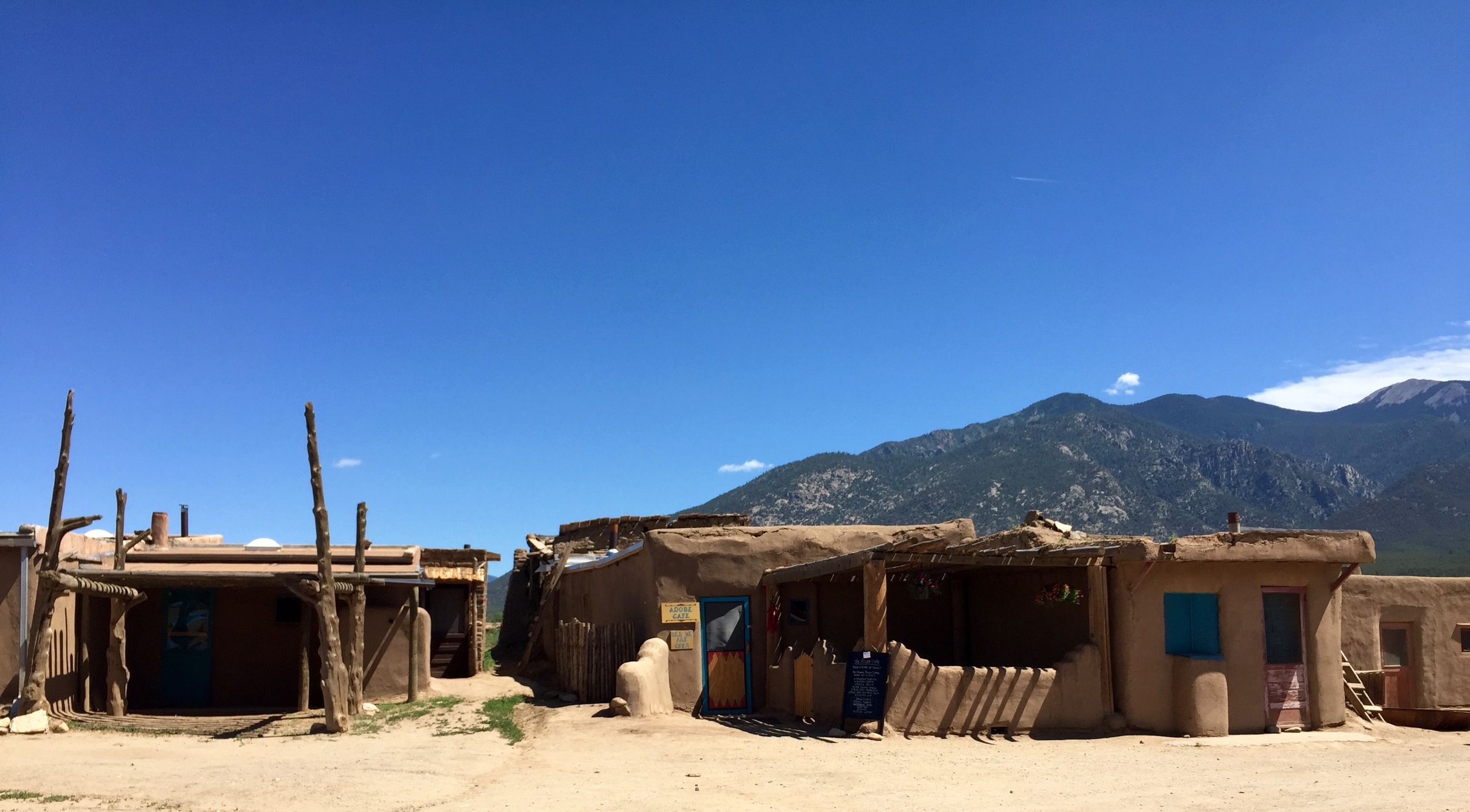 Detached houses in historic Taos Pueblo