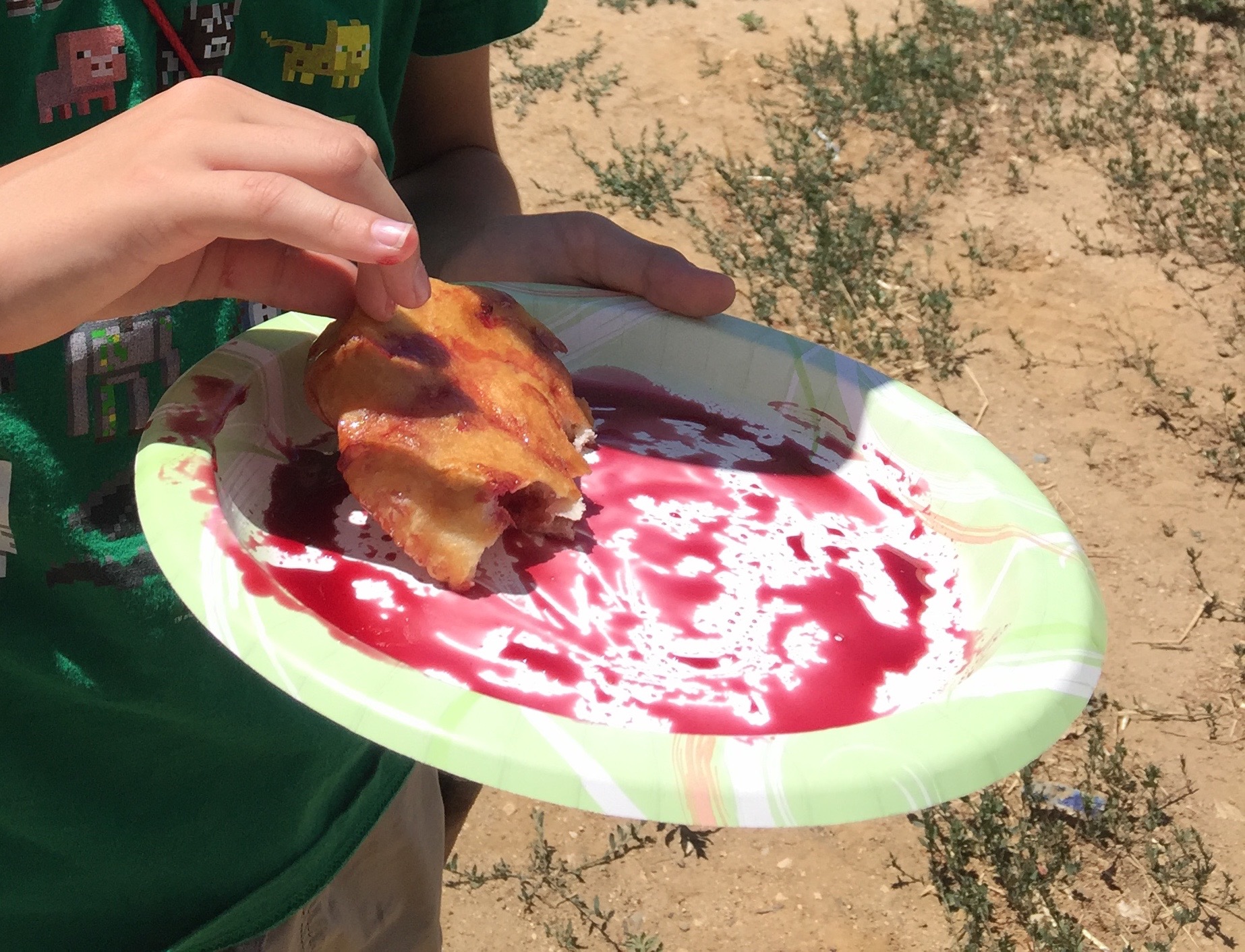Fry bread with chokecherry syrup