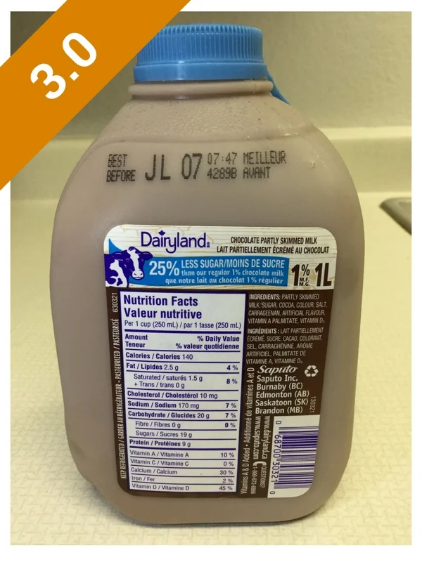 Dairyland Chocolate Partly Skimmed Milk 25% Less Sugar