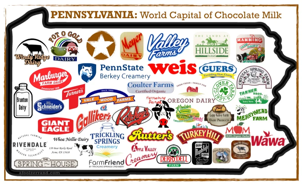 Pennsylvania Chocolate Milk Map