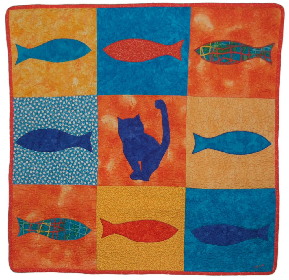cat & fish baby quilt