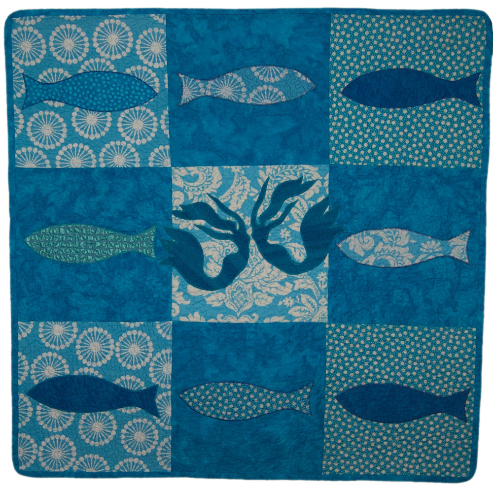 mermaids & fish baby quilt