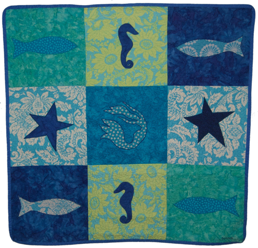 seahorse baby quilt