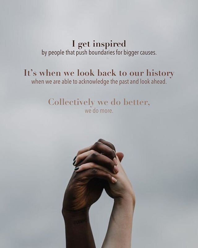 h u m a n i t y  0 0 3
-
I get inspired 
by people that push boundaries for bigger causes. -
It&rsquo;s when we look back to our history when we are able to acknowledge the past and look ahead. -
Collectively we do better, 
we do more.
-
#BLM #Humani