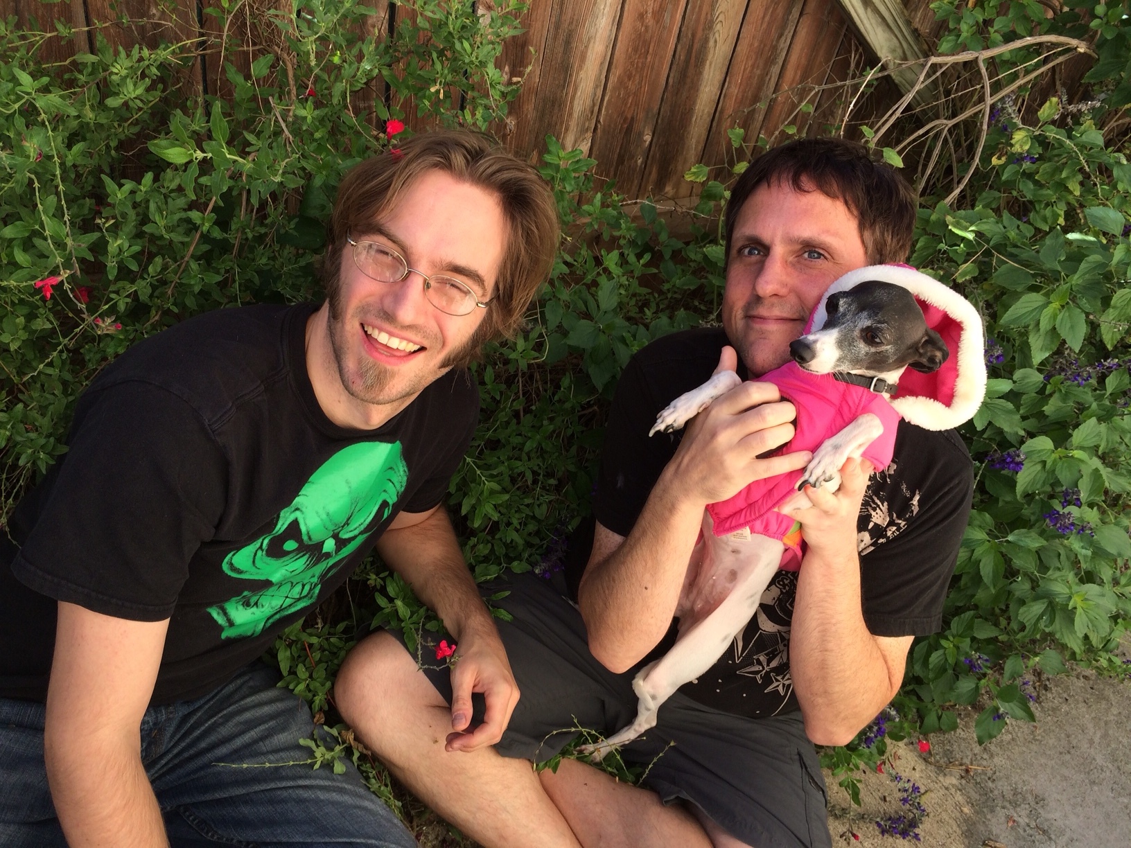 Andrew Noble, Kirk Duval and London Dolfine in her puppy coat