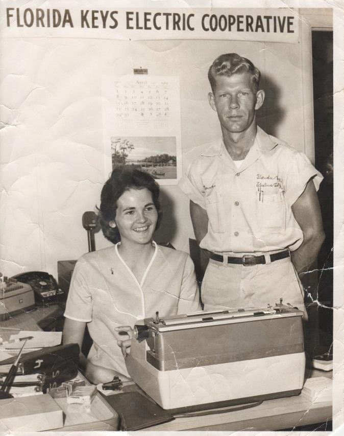My grandparents, David & angela davis, at the florida keys electric co-op where they worked together in 1951.