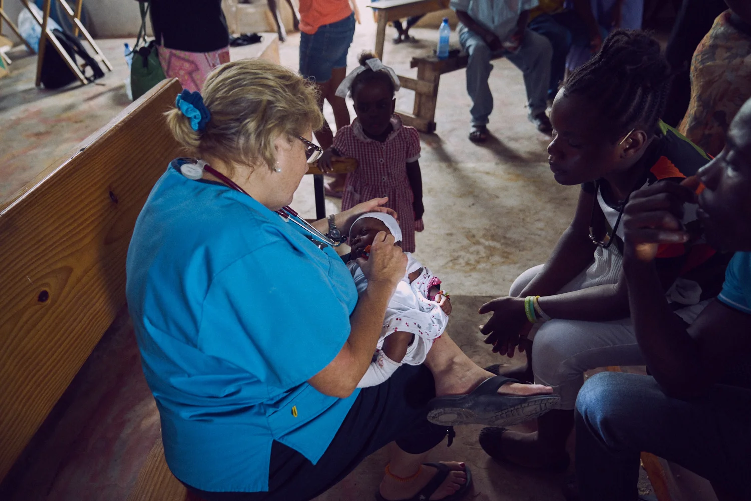 Debi was the resident "baby lady" during the clinic. . .