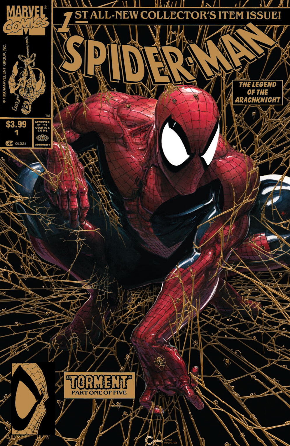 Spider-Man #1 Facsimile Clayton Crain GOLD Virgin Variant Set — SCORPION  COMICS/CONTINUE SHOPPING