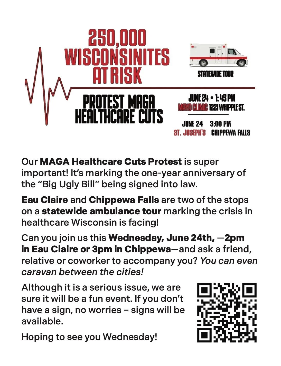 Healthcare is Critical Ambulance Tour Stop in Eau Claire