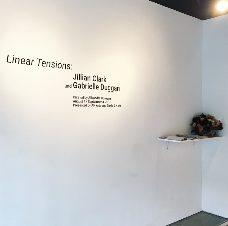   Welcome... Linear Tensions: Jillian Clark and Gabrielle Duggan. Curated by Alixandra Hornyan, August 4 - September 3, Presented by AH Arts and Garis &amp; Hahn  