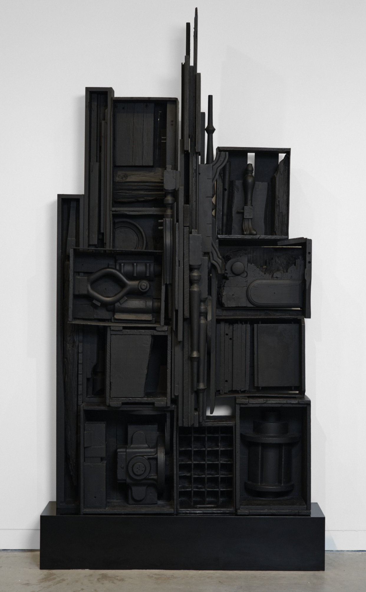   Louise Nevelson,   Sky Cathedral - Moon Chapel,  1957-1959, Painted wood, 94 x 48 1/2 x 20 in., Signed and dated 