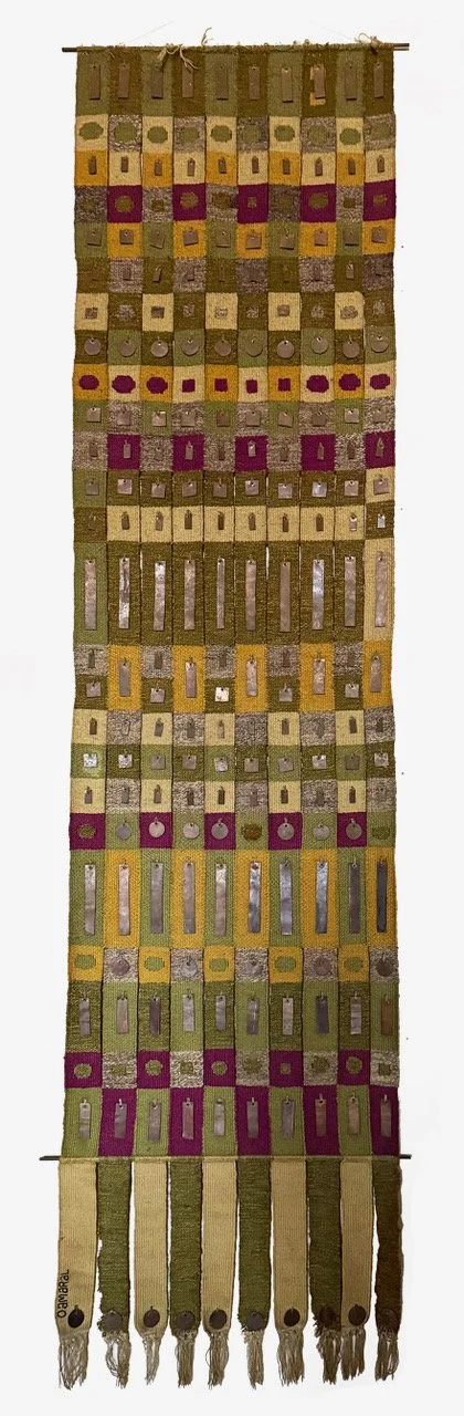   Olga de Amaral,   Untitled,  c. 1965, Wool and copper, 78 3/4 x 19 5/8 in, Signed lower right.  REQUESTED by the Cooper Hewitt Museum for their upcoming major retrospective co-organiezed with the Pulitzer Art Foundation,  titled OLGA DE AMARAL: WEA