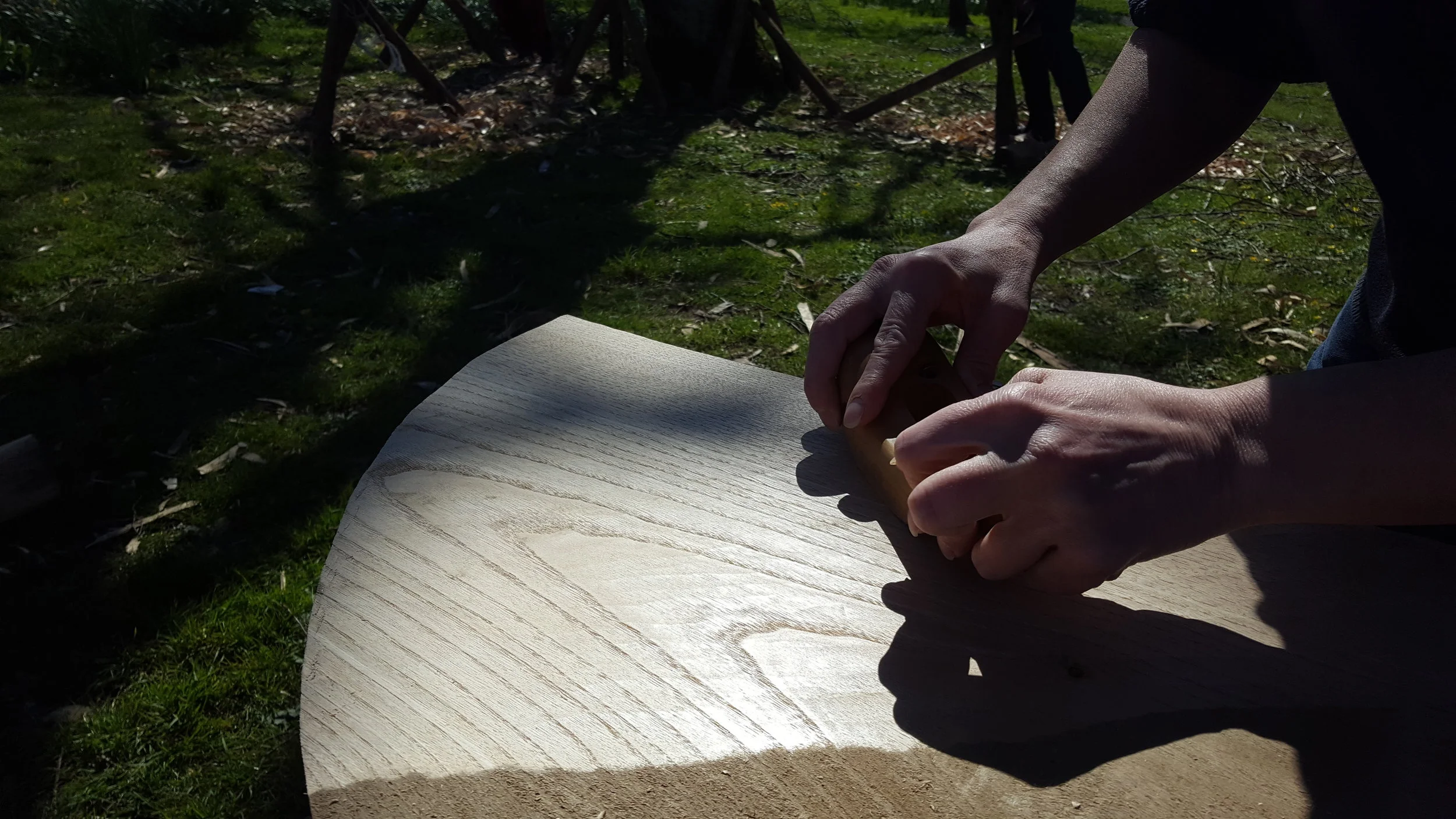 Travishing the seat slab.