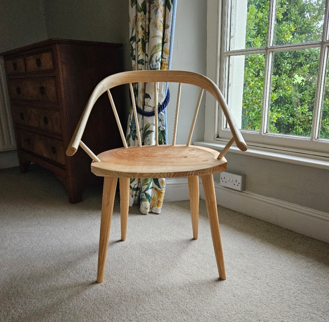 Discover the handmade Salix Dining Chair by Peter Lanyon. Crafted in Devon UK from sustainable wood. Perfect for dining areas, kitchens and living spaces.