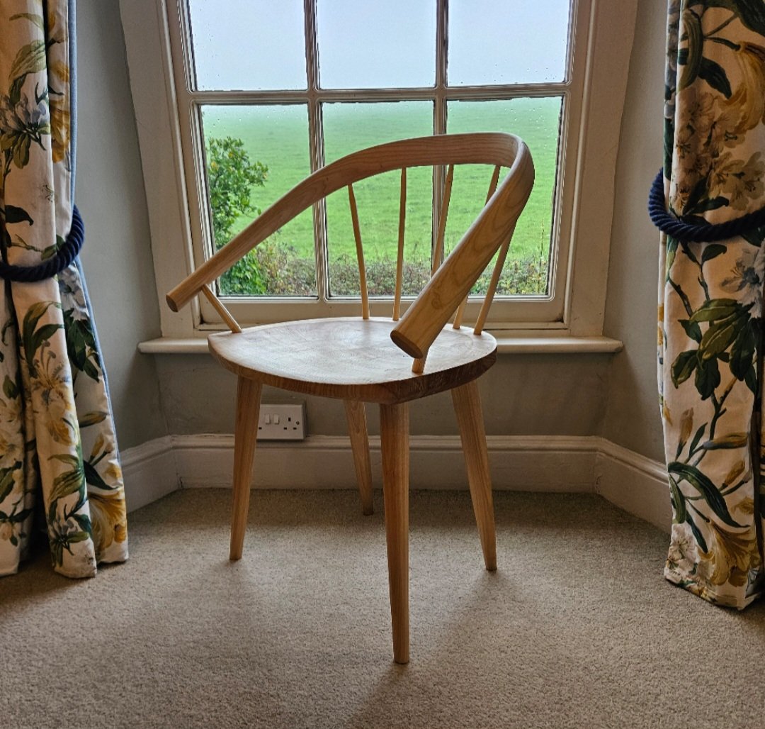 Discover the handmade Salix Dining Chair by Peter Lanyon. Crafted in Devon UK from sustainable wood. Perfect for dining areas, kitchens and living spaces.