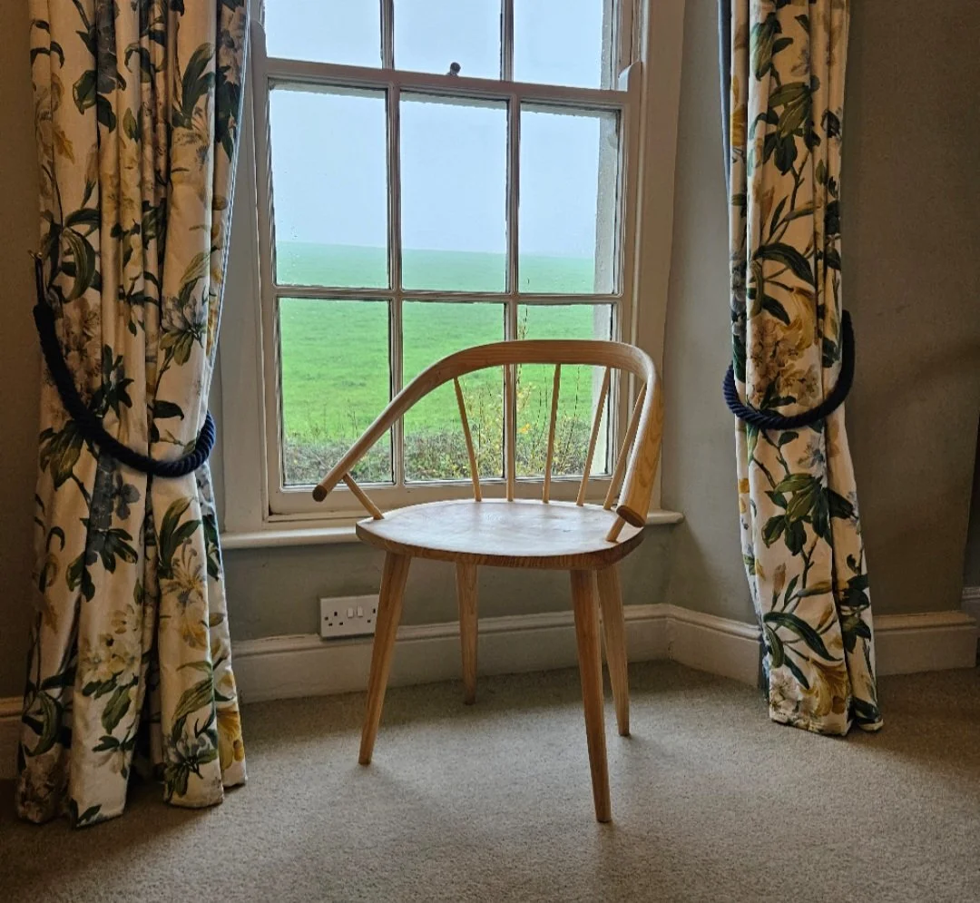 Discover the handmade Salix Dining Chair by Peter Lanyon. Crafted in Devon UK from sustainable wood. Perfect for dining areas, kitchens and living spaces.