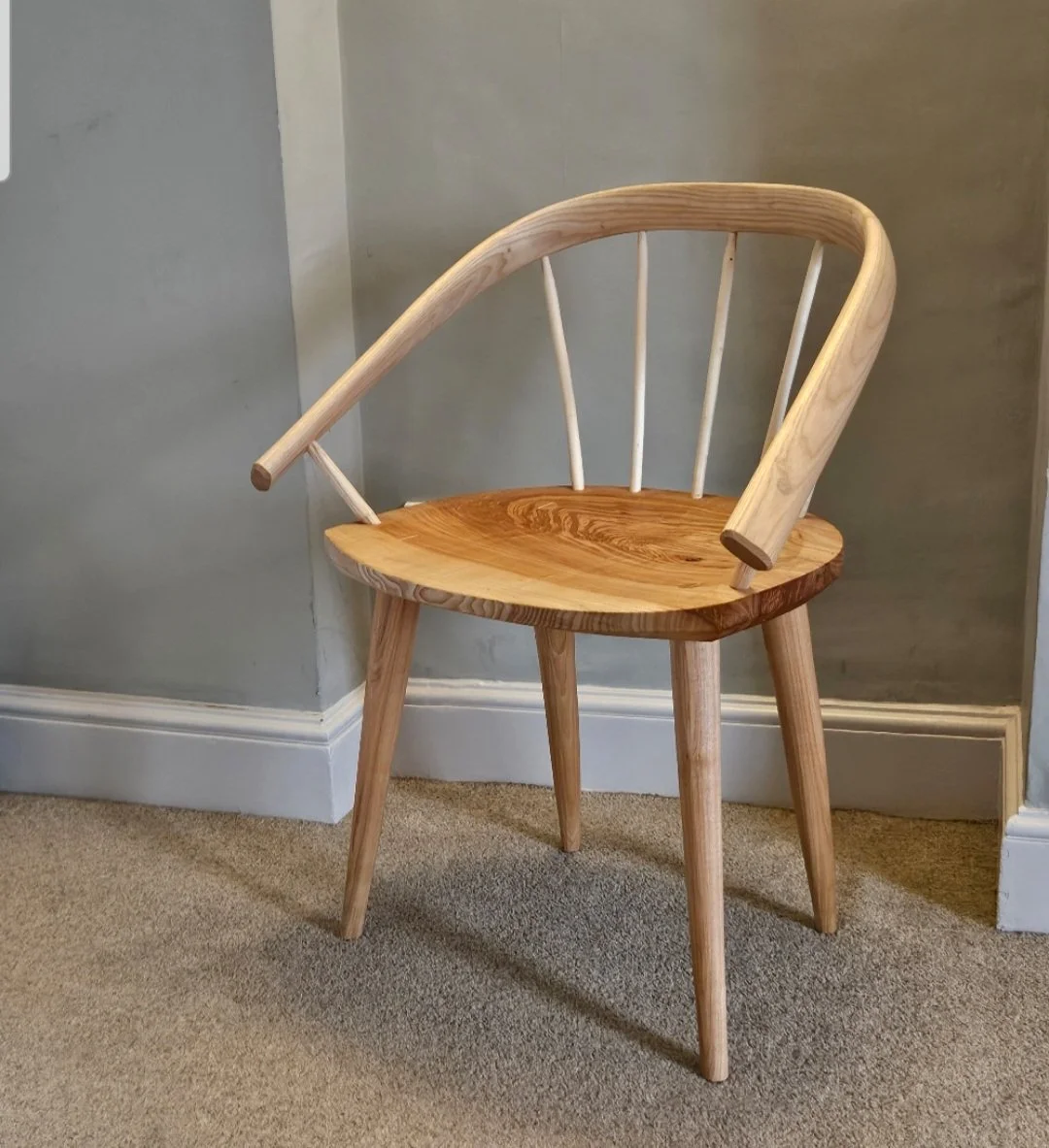 Discover the handmade Salix Dining Chair by Peter Lanyon. Crafted in Devon UK from sustainable wood. Perfect for dining areas, kitchens and living spaces.