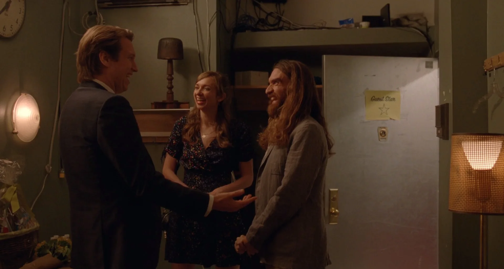 As ever, ex-wife Jess (Lauren Lapkus) and guy-she-left-Pete-for Lief (George Basil) show up in enthusiastic support of Pete’s comedy career. What I love about Crashing is the way the camera lingers in the green room after Pete leaves. We get just an extra second of Lief and Jess checking out the gift basket, Lief firmly rejecting the Jelly Belly. The show elevates its supporting characters with evocative details, not unnecessary side plots. It really works.