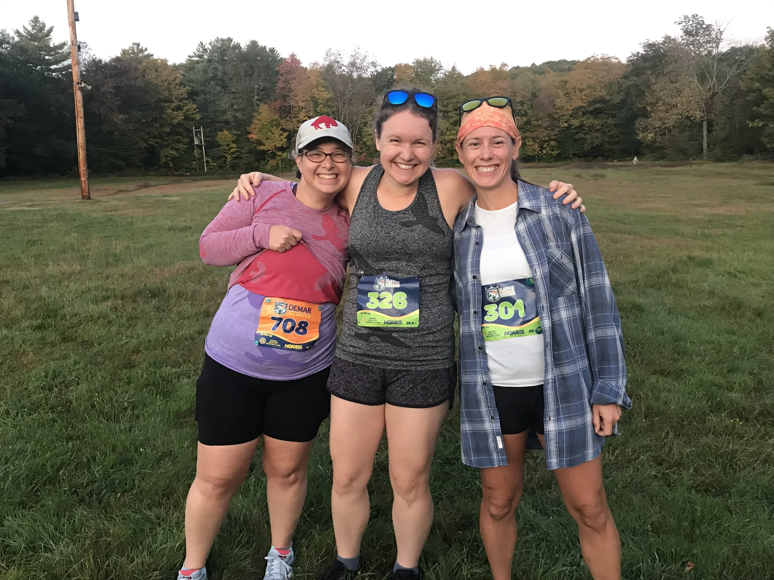 Remember this: happy friends Shara, me, and Lisa, ready for whatever the day would bring. Not pictured was our amazing finish-line cheerer Liz, and I utterly regret not having gotten a decent photo of all four of us.