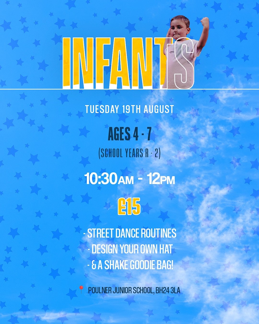 INFANTS WORKSHOP! 🌟

Tuesday 19th August / 10:30pm - 12pm 

Ages 4 - 7 (School years R - 2)

Bring your little one along for an hour &amp; a half of dancing, creativity &amp; FUN! 🤩

This workshop will be led by @isaacfarmerr, @jazzparkerr &amp; @j