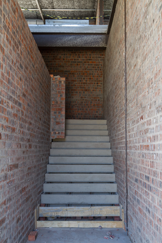 Cobute stair and risers in position