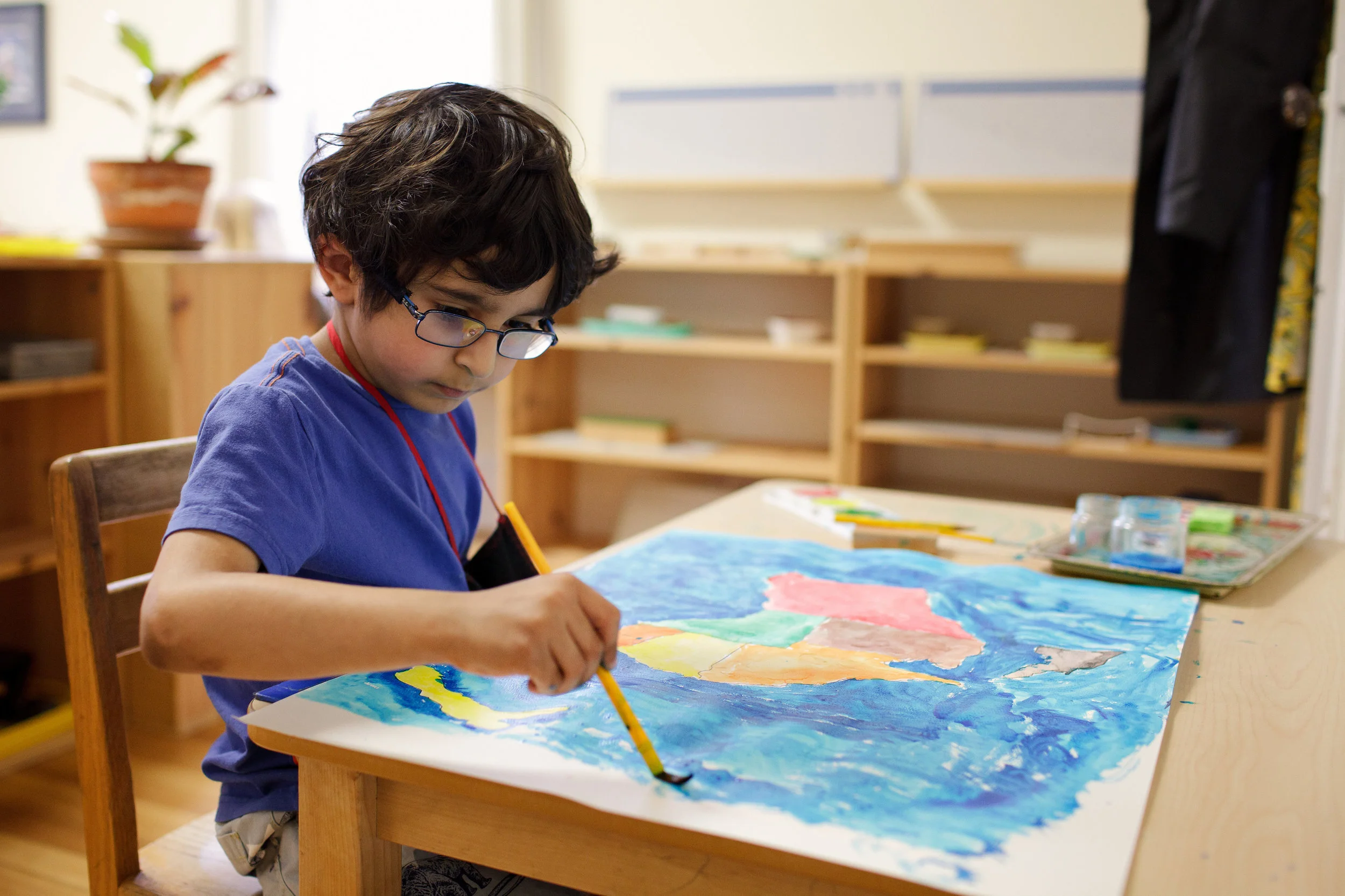 Painting the map of Australia with watercolors